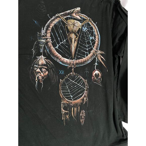 Skeleton Witch Doctor Dual Sided Graphics Long Sleeves T-Shirt Large Voodoo - Picture 11 of 13